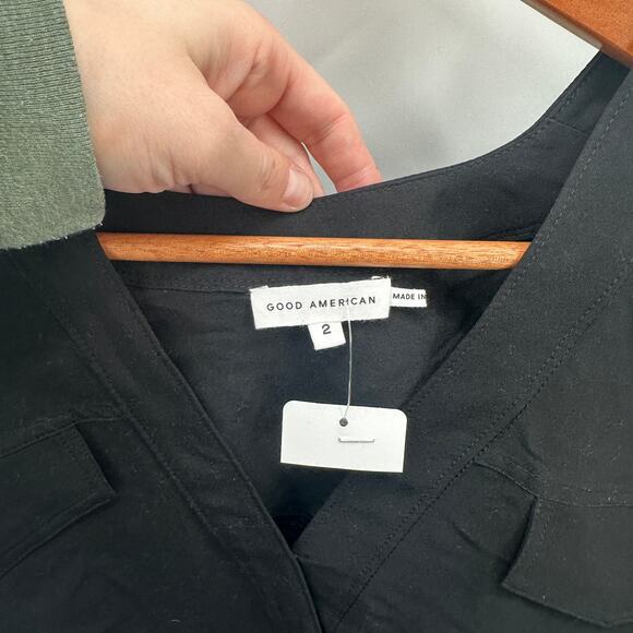 GOOD AMERICAN NWT Utility Surplice Bodysuit in Black // Medium - Picture 8 of 14